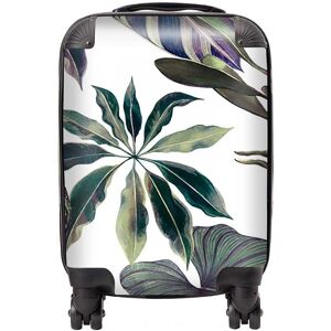 Warren Reed - Designer Watercolor Tropical Leaf Suitcase in Green Size: Large Green Large Warren Reed - Designer Watercolor Tropical Leaf Suitcase in Green Size: Large Green Large