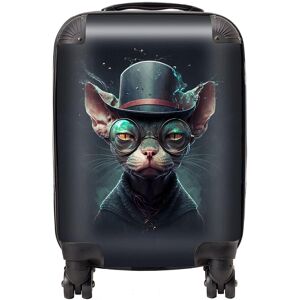 Warren Reed - Designer Sphynx Cat With Glases Splashart Suitcase Size: Small Multicolor Small Warren Reed - Designer Sphynx Cat With Glases Splashart Suitcase Size: Small Multicolor Small