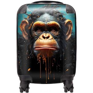 Warren Reed - Designer Monkey Face Splashart Blue Suitcase Size: Small Blue Small Warren Reed - Designer Monkey Face Splashart Blue Suitcase Size: Small Blue Small