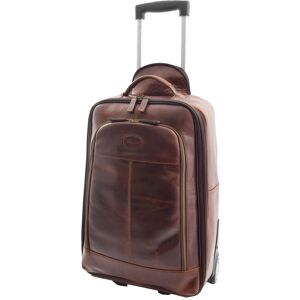 House of Leather Real Leather Wheeled Trolley Cabin Bag Newton Black in Brown Size: Small Brown Small House of Leather Real Leather Wheeled Trolley Cabin Bag Newton Black in Brown Size: Small Brown Small