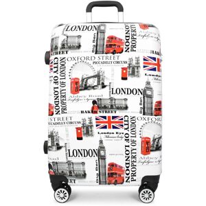 House of Leather Four Wheel Suitcase Hard Shell Lightweight Luggage London Print Large Size: Small Multicolor Small House of Leather Four Wheel Suitcase Hard Shell Lightweight Luggage London Print Large Size: Small Multicolor Small