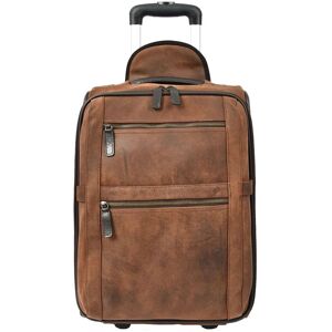 House of Leather Real Leather Suitcase Wheeled Cabin Size Trolley Bag Bourse Chestnut in Brown Brown Cabin House of Leather Real Leather Suitcase Wheeled Cabin Size Trolley Bag Bourse Chestnut in Brown Brown Cabin