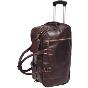 House of Leather Real Leather Wheeled Holdall Duffel Bag Whitby Brown Size: Small Brown Small House of Leather Real Leather Wheeled Holdall Duffel Bag Whitby Brown Size: Small Brown Small