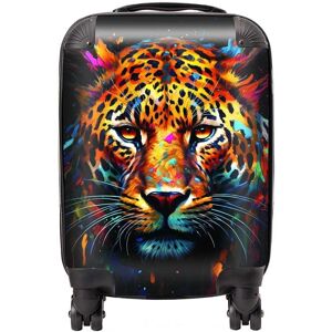 Warren Reed - Designer Splashart Leopard Face Suitcase in Brown Size: Cabin Brown Cabin Warren Reed - Designer Splashart Leopard Face Suitcase in Brown Size: Cabin Brown Cabin