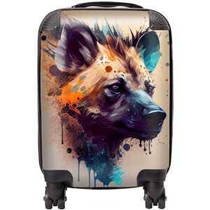 Warren Reed - Designer Hyena Face Splashart Light Background Suitcase in Brown Size: Mini Cabin Brown Mini Cabin Warren Reed - Designer Hyena Face Splashart Light Background Suitcase in Brown Size: Mini Cabin Brown Mini Cabin