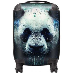 Warren Reed - Designer Panda Face Splashart Dark Background Suitcase in Blue Size: Cabin Blue Cabin Warren Reed - Designer Panda Face Splashart Dark Background Suitcase in Blue Size: Cabin Blue Cabin