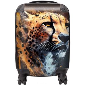 Warren Reed - Designer Cheetah Face Splashart Dark Background Suitcase in Yellow Size: Mini Cabin Yellow Mini Cabin Warren Reed - Designer Cheetah Face Splashart Dark Background Suitcase in Yellow Size: Mini Cabin Yellow Mini Cabin