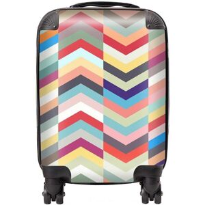 Warren Reed - Designer Geometric Multi Colored Chevron Pattern Suitcase in Red Size: Mini Cabin Red Mini Cabin Warren Reed - Designer Geometric Multi Colored Chevron Pattern Suitcase in Red Size: Mini Cabin Red Mini Cabin