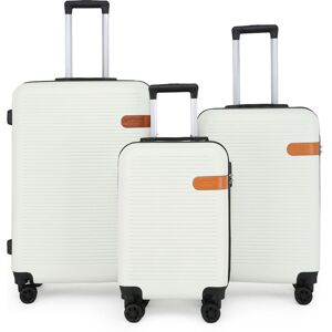 Infinity Leather Hardshell Suitcases Robust ABS Lightweight Luggage Holiday Bag in Cream Size: Medium Cream Medium Infinity Leather Hardshell Suitcases Robust ABS Lightweight Luggage Holiday Bag in Cream Size: Medium Cream Medium