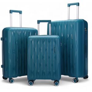 Infinity Leather Hard Shell Strong Suitcase 8 Wheel Cabin TSA Luggage Case Holiday Travel in Blue Size: Medium Blue Medium Infinity Leather Hard Shell Strong Suitcase 8 Wheel Cabin TSA Luggage Case Holiday Travel in Blue Size: Medium Blue Medium