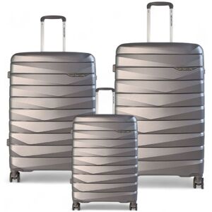 Infinity Leather Hard Shell TSA Smoke Strong Suitcase 8 Wheel Cabin Luggage Holiday Travel Case in Grey Size: Small Grey Small Infinity Leather Hard Shell TSA Smoke Strong Suitcase 8 Wheel Cabin Luggage Holiday Travel Case in Grey Size: Small Grey Small