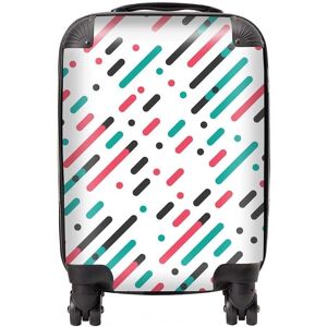 Warren Reed - Designer Overlapping Coloured Diagonal Lines Suitcase in Green Size: Mini Cabin Green Mini Cabin Warren Reed - Designer Overlapping Coloured Diagonal Lines Suitcase in Green Size: Mini Cabin Green Mini Cabin