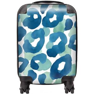 Warren Reed - Designer Watercolour Leopard Print Suitcase in Blue Size: Cabin Blue Cabin Warren Reed - Designer Watercolour Leopard Print Suitcase in Blue Size: Cabin Blue Cabin