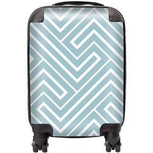 Warren Reed - Designer Blue & White Geometric Pattern Suitcase in Green Size: Mini Cabin Green Mini Cabin Warren Reed - Designer Blue & White Geometric Pattern Suitcase in Green Size: Mini Cabin Green Mini Cabin