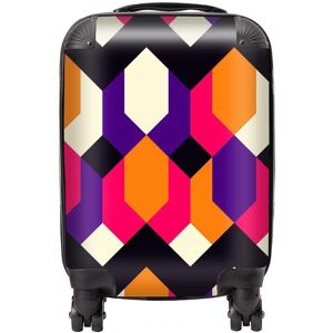 Warren Reed - Designer Coloured Abstract Pattern Suitcase in Red Size: Mini Cabin Red Mini Cabin Warren Reed - Designer Coloured Abstract Pattern Suitcase in Red Size: Mini Cabin Red Mini Cabin