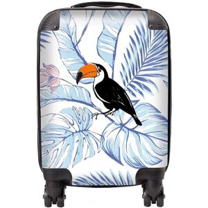 Warren Reed - Designer Tropical Toucan Suitcase in Blue Size: Large Blue Large Warren Reed - Designer Tropical Toucan Suitcase in Blue Size: Large Blue Large