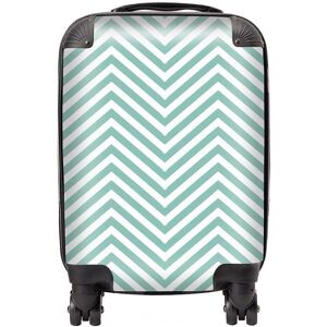 Warren Reed - Designer Geometric Chevron Pattern Suitcase in Green Size: Mini Cabin Green Mini Cabin Warren Reed - Designer Geometric Chevron Pattern Suitcase in Green Size: Mini Cabin Green Mini Cabin