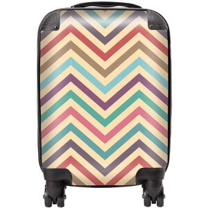 Warren Reed - Designer Geometric Vintage Colored Chevron Pattern Suitcase in Green Size: Cabin Green Cabin Warren Reed - Designer Geometric Vintage Colored Chevron Pattern Suitcase in Green Size: Cabin Green Cabin