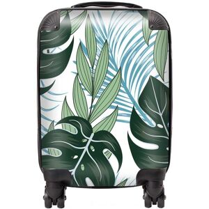 Warren Reed - Designer Tropical Pattern With Bright Plants & Flowers Suitcase in Green Size: Mini Cabin Green Mini Cabin Warren Reed - Designer Tropical Pattern With Bright Plants & Flowers Suitcase in Green Size: Mini Cabin Green Mini Cabin