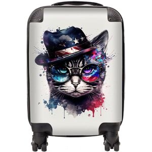 Warren Reed - Designer American Shorthair Cat Face Glasses Splashart Suitcase Size: Medium Multicolor Medium Warren Reed - Designer American Shorthair Cat Face Glasses Splashart Suitcase Size: Medium Multicolor Medium