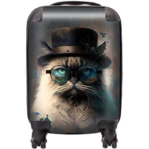 Warren Reed - Designer Birman Cat Face Glasses & Hat Splashart Suitcase Size: Mini Cabin Multicolor Mini Cabin Warren Reed - Designer Birman Cat Face Glasses & Hat Splashart Suitcase Size: Mini Cabin Multicolor Mini Cabin