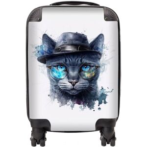 Warren Reed - Designer Russian Blue Cat Splashart Suitcase Size: Cabin Multicolor Cabin Warren Reed - Designer Russian Blue Cat Splashart Suitcase Size: Cabin Multicolor Cabin