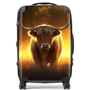 Warren Reed - Designer Highland Cow Sunset Suitcase in Orange Size: Medium Orange Medium Warren Reed - Designer Highland Cow Sunset Suitcase in Orange Size: Medium Orange Medium