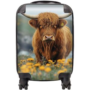 Warren Reed - Designer Highland Cow By The Coast Suitcase in Brown Size: Mini Cabin Brown Mini Cabin Warren Reed - Designer Highland Cow By The Coast Suitcase in Brown Size: Mini Cabin Brown Mini Cabin