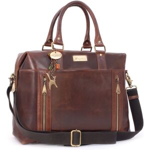 Catwalk Collection Handbags Women's Vienna Leather Travel Holdall With Cross Body Strap in Brown Size: Large Brown Large Catwalk Collection Handbags Women's Vienna Leather Travel Holdall With Cross Body Strap in Brown Size: Large Brown Large