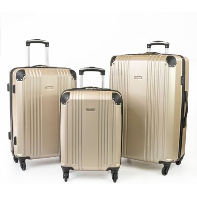 Gino Ferrari Business Travel Hard Shell Suitcase - Lightweight Cabin & Hold Luggage in Gold Size: Medium Gold Medium Gino Ferrari Business Travel Hard Shell Suitcase - Lightweight Cabin & Hold Luggage in Gold Size: Medium Gold Medium