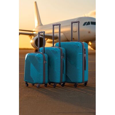 Neo 3 Piece Hard Shell Luggage Suitcase Set in Bright Blue Size: 3 Pack Bright Blue 3 Pack Neo 3 Piece Hard Shell Luggage Suitcase Set in Bright Blue Size: 3 Pack Bright Blue 3 Pack