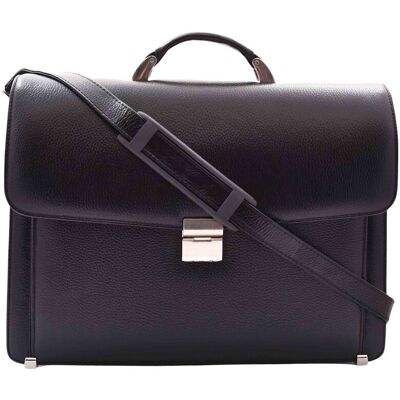 House of Leather Men's Mens Real Leather Briefcase Mid Size Bag Henry Black Size: Medium Black Medium House of Leather Men's Mens Real Leather Briefcase Mid Size Bag Henry Black Size: Medium Black Medium