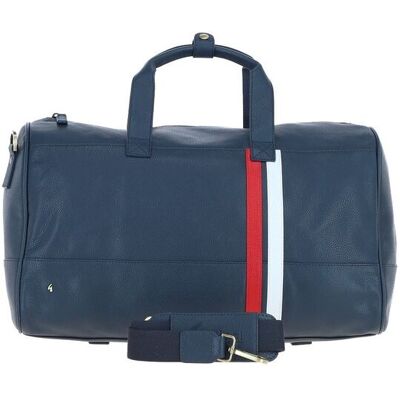 GABICCI Men's Real Leather Holdall with Striped Front Detail in Navy Navy GABICCI Men's Real Leather Holdall with Striped Front Detail in Navy Navy