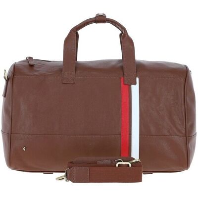 GABICCI Men's Real Leather Holdall with Striped Front Detail in Tan Tan GABICCI Men's Real Leather Holdall with Striped Front Detail in Tan Tan