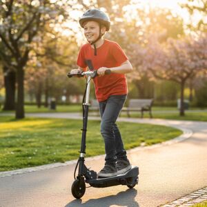 HOMCOM Folding Kids Electric Scooter 7-14 Adjustable Battery Power PU Wheels in Black Black HOMCOM Folding Kids Electric Scooter 7-14 Adjustable Battery Power PU Wheels in Black Black