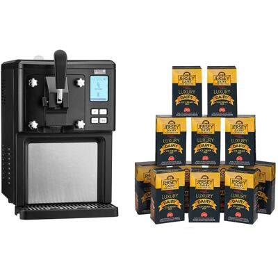 Cooks Professional Digital Luxury Soft Serve Ice Cream Maker 1.5L with Self-Cooling Compressor & 12 X 1L Luxury Jersey Mix in Black Size: 12 Pack Black 12 Pack Cooks Professional Digital Luxury Soft Serve Ice Cream Maker 1.5L with Self-Cooling Compressor & 12 X 1L Luxury Jersey Mix in Black Size: 12 Pack Black 12 Pack