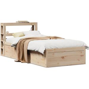 Berkfield Home Bed Frame with Headboard 90x190 cm Single Solid Wood Pine in Brown Brown Single Berkfield Home Bed Frame with Headboard 90x190 cm Single Solid Wood Pine in Brown Brown Single