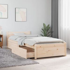 Berkfield Home Bed Frame with Drawers 75x190 cm Small Single in Brown Brown Small Single Berkfield Home Bed Frame with Drawers 75x190 cm Small Single in Brown Brown Small Single
