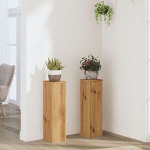 Berkfield Home Plant Stand 2pcs Artisan Oak 17x17x60 cm Engineered Wood in Brown Size: 17 x 17 x 60 cm Brown 17 x 17 x 60 cm Berkfield Home Plant Stand 2pcs Artisan Oak 17x17x60 cm Engineered Wood in Brown Size: 17 x 17 x 60 cm Brown 17 x 17 x 60 cm