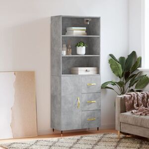 Berkfield Home Highboard Concrete Grey 69.5x34x180 cm Engineered Wood Grey 69.5x34x180 cm Berkfield Home Highboard Concrete Grey 69.5x34x180 cm Engineered Wood Grey 69.5x34x180 cm