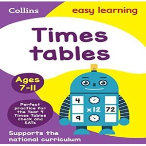 Collins Easy Learning Times Tables Ages 7-11 Paperback Book Multicolor Collins Easy Learning Times Tables Ages 7-11 Paperback Book Multicolor