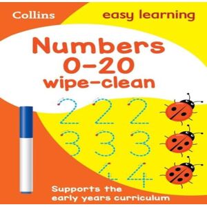 Collins Easy Learning Numbers 0-20 Age 3-5 Wipe Clean Activity Book Paperback Multicolor Collins Easy Learning Numbers 0-20 Age 3-5 Wipe Clean Activity Book Paperback Multicolor