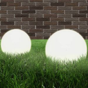 Berkfield Home LED Bowl Lamps 2 pcs Spherical 25 cm PMMA in White White Berkfield Home LED Bowl Lamps 2 pcs Spherical 25 cm PMMA in White White