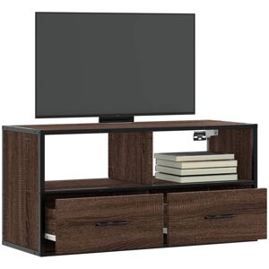 Berkfield Home TV Cabinet Brown Oak 80x31x39.5 cm Engineered Wood & Metal Brown 80x31x39.5 cm Berkfield Home TV Cabinet Brown Oak 80x31x39.5 cm Engineered Wood & Metal Brown 80x31x39.5 cm