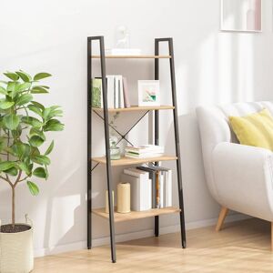 Berkfield Home 4-Tier Standing Shelf Light Brown & Black 56x35x140 cm Size: 56 x 35 x 140 cm Brown 56 x 35 x 140 cm Berkfield Home 4-Tier Standing Shelf Light Brown & Black 56x35x140 cm Size: 56 x 35 x 140 cm Brown 56 x 35 x 140 cm