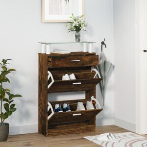 Berkfield Home Shoe Cabinet Smoked Oak 63x24x104 cm Engineered Wood in Brown Size: 63 x 24 x 104 cm Brown 63 x 24 x 104 cm Berkfield Home Shoe Cabinet Smoked Oak 63x24x104 cm Engineered Wood in Brown Size: 63 x 24 x 104 cm Brown 63 x 24 x 104 cm