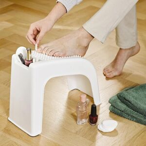 mysmartbuy Chiropody & Pedicure Stool with Anti-Slip Bumps & Tool Compartment - Portable Plastic Footrest Support Stand for Foot & Nail Care in White White mysmartbuy Chiropody & Pedicure Stool with Anti-Slip Bumps & Tool Compartment - Portable Plastic Footrest Support Stand for Foot & Nail Care in White White