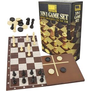 MY 3 in 1 Traditional Board Game Set Chess, Draughts, Tic Tac Toe Multicolor MY 3 in 1 Traditional Board Game Set Chess, Draughts, Tic Tac Toe Multicolor