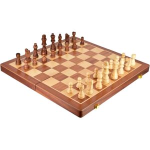 M.Y Premium 15" Wooden Magnetic Chess & Draughts Set in Light Brown Light Brown M.Y Premium 15" Wooden Magnetic Chess & Draughts Set in Light Brown Light Brown