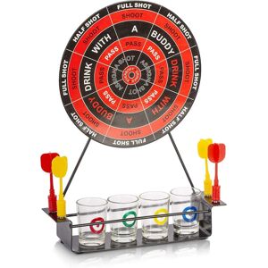 KAV Fun Magnetic Dart Board Shots Drinking Game Set - 4 Handy Shot Glasses Rack & 4 Magnetic Darts in Red Red KAV Fun Magnetic Dart Board Shots Drinking Game Set - 4 Handy Shot Glasses Rack & 4 Magnetic Darts in Red Red